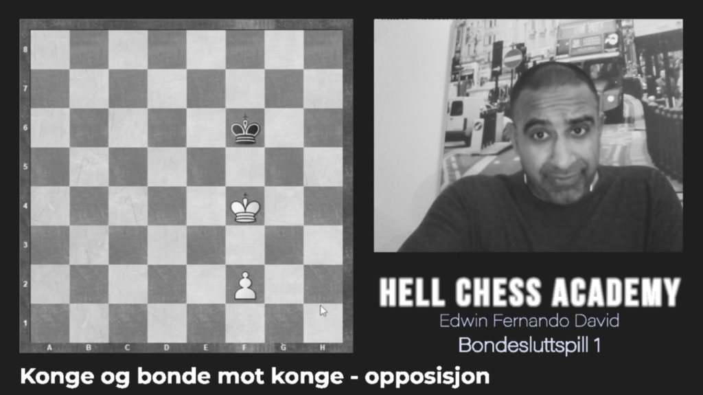 Bondesluttspill med konge og bonde mot konge (opposisjon).